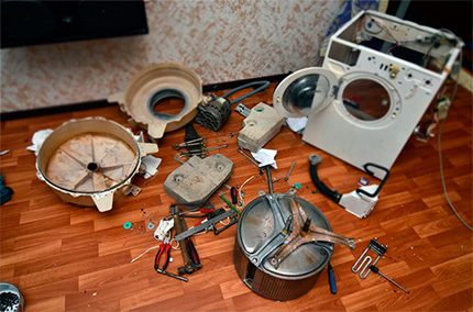 Salūzusi veļas mašīna Veļas mašīnu remonts