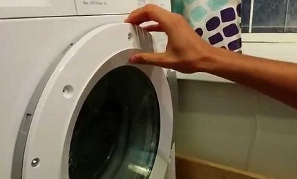 After washing, the door is locked for a couple of minutes The door does not open