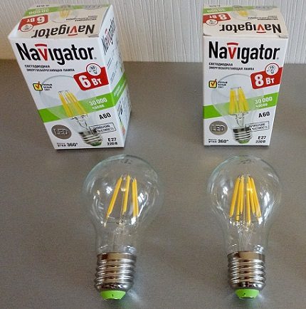 The latest models of devices from the brand Navigator LED bulbs E27 Navigator