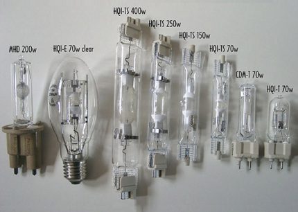 Mga modelo ng bombilya na may iba't ibang mga takip Iba't ibang mga lampara ng metal halide