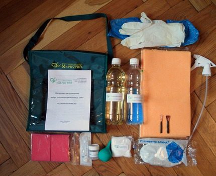 Ampoule cassée Mercury Vapor Set Kit de démercuration