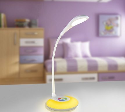 LED table lamp with height and tilt adjustment The ability to tilt and rotate the table lamp