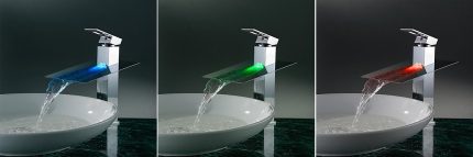 Ang kulay ng tubig ay nagbabago depende sa temperatura nito Panghalong backlight ng tubig