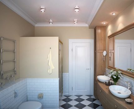Neutral lighting in the bathroom Neutral lighting in the bathroom