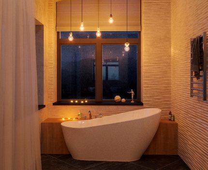 LED products can be used in the bathroom Filament LED lamps in the interior of the bathroom