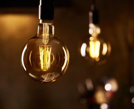 Filament instruments have a sophisticated look. LED filament lamp