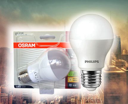 Phillips and Osram have established themselves as reliable manufacturers LED lamps from Phillips