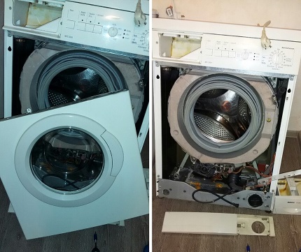 Dismantling the front panel of the washing machine Dismantling the washing machine body before cleaning