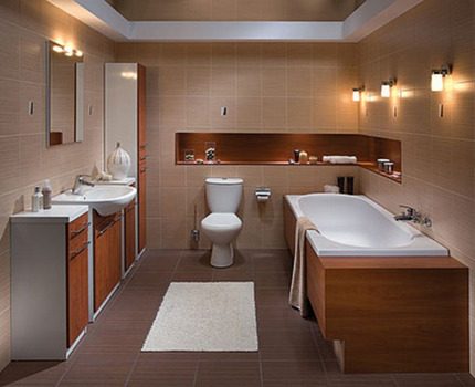 When choosing lamps should take into account the upcoming time Bathroom lighting system