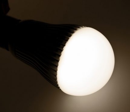 Diode bulbs are less sensitive to minor power surges. LED lamp in work