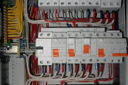 The cabinet allows to compactly place all devices Selected groups with RCD