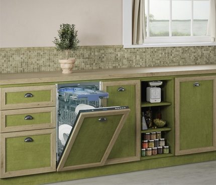 The machine in the interior of the kitchen The benefits of narrow dishwashers