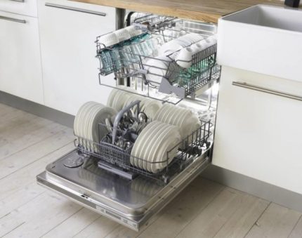 Mga basket para sa pag-load ng mga pinggan sa hopper ng makinang panghugas ng Electrolux I-download ang Makinang panghugas ng Elektriko
