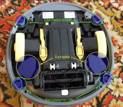Sensor di bahagian bawah pembersih robot dari Karcher Pandangan bawah pembersih vakum robot