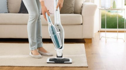 Vacuuming the pile Removable vertical vacuum cleaner unit