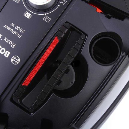 Accessories can be stored in the vacuum cleaner housing Accessories Storage Compartment