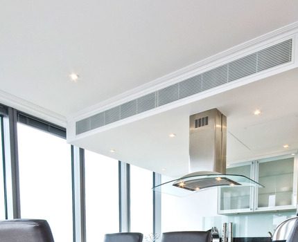 Placement of HVAC equipment under suspended ceilings Climatic equipment in the interior