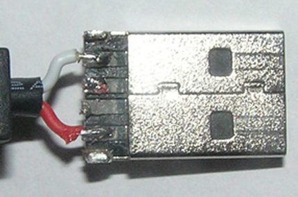 Option pour effectuer un soudage USB Câblage USB pour l'alimentation