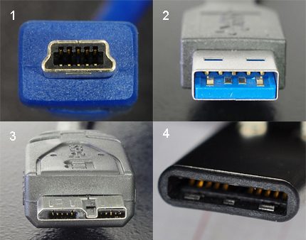 Différents types de connecteurs USB Connecteurs USB 3.x