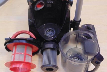 Disassembled vacuum cleaner Vacuum cleaner parts