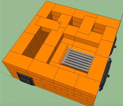 Instal·lació d’una reixa d’una estufa de maó per a processar llenya Instal·lació de reixes