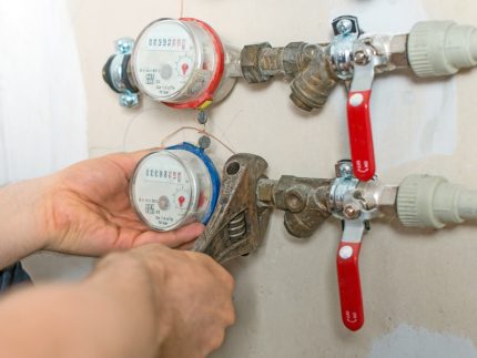 Cold and hot water meters Checking water meters