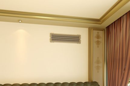 Grelha de ventilação interior