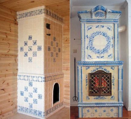 Dutch na kalan na may mga tile