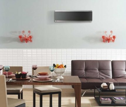 Stylish multi-function split system Black air conditioner