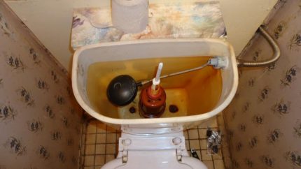 Limescale deposits on the walls of the tank Minerals affect stiffness