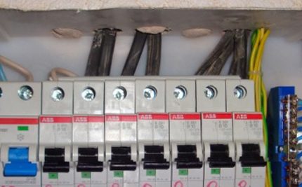 Do not let the cable into the cabinet without an insulating ring at the entry point Incorrect cable entry