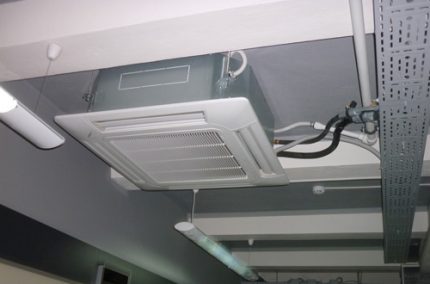 Installation of cassette blocks of a split system Cassette Indoor Unit