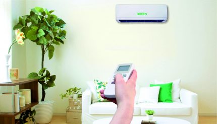 The user using the remote control controls the split system