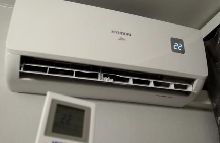 The indoor unit is mounted on the wall in the room Residential air conditioning system