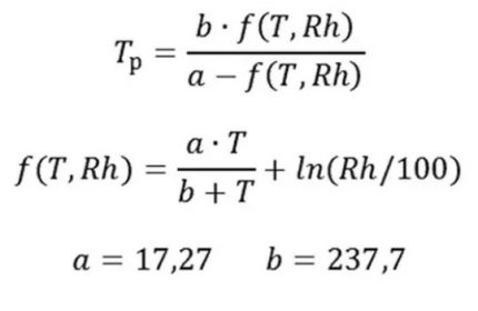 Formule pour le point de rosée