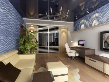 In an apartment with high ceilings, you can arrange an excellent ZI design High ceilings in the apartment