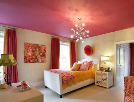 Matte stretch ceiling Bright color ceiling