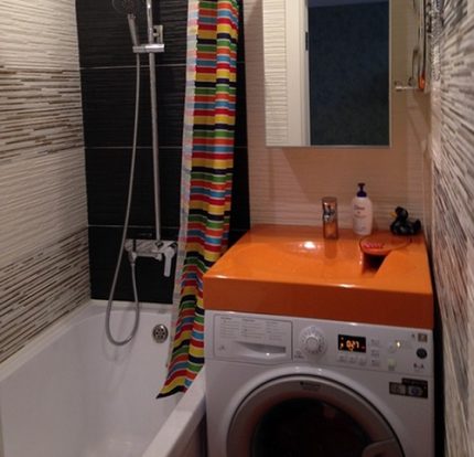 Installing a water lily sink over a washing machine The gap between the washer and the sink 2 cm