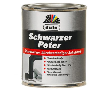 Heat-resistant paint for painting stoves and fireplaces with a brush or roller Paint Dufa Scwarzer Peter