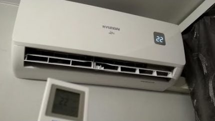 Split system management Hyundai air conditioning in the interior
