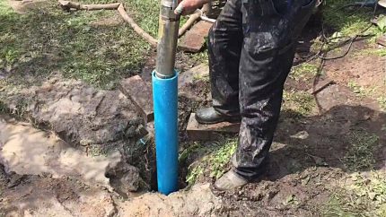 Depth Pump Installation The master mounts a submersible pump