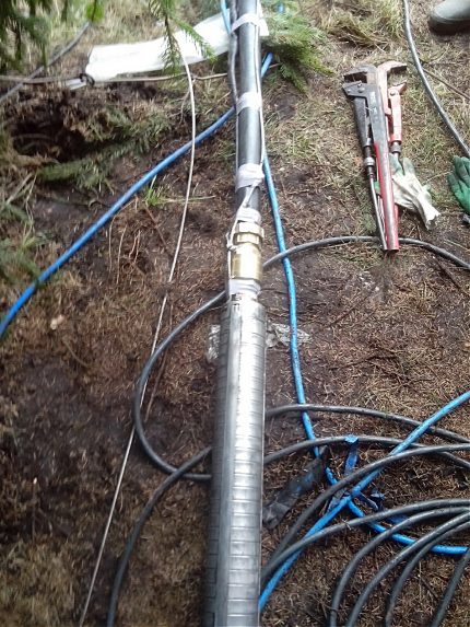Submersible pump before installation Deep well pump on the ground
