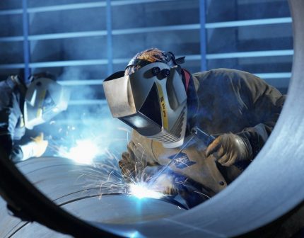 Electric welder during work Welder electrical service