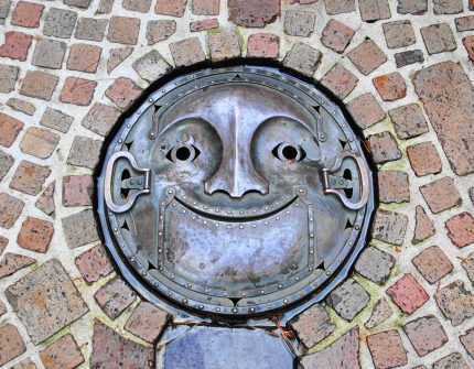 Sewer cover pattern Original sewer manhole