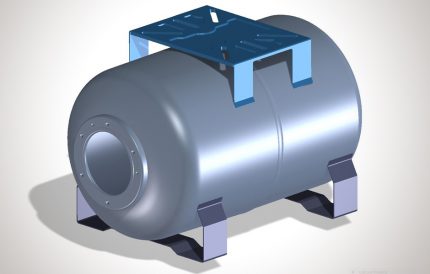 Schematic illustration of the place for mounting at the tank Expansion tank mount