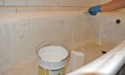 Bruker bulk akryl Restaurering av badekar med akryl