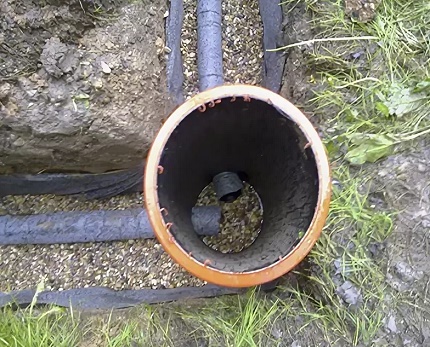 The device of the external sewerage from polyethylene pipes Polyethylene pipes