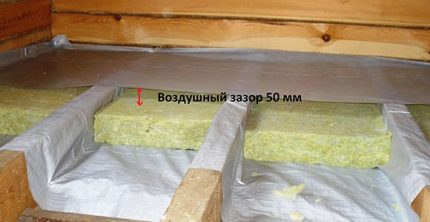 Laying cotton on the ceiling Mineral wool