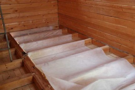 Installation of waterproofing for the floor Laying the waterproofing layer