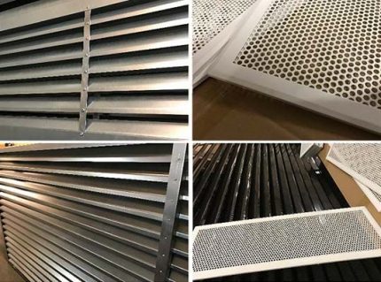 Différents types de grilles Types de grilles de ventilation